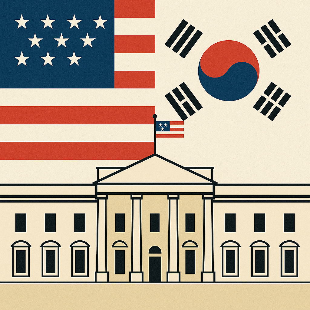 Abstract business image symbolizing US Korea economic and security alliance