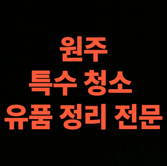 원주 고독사청소 업체