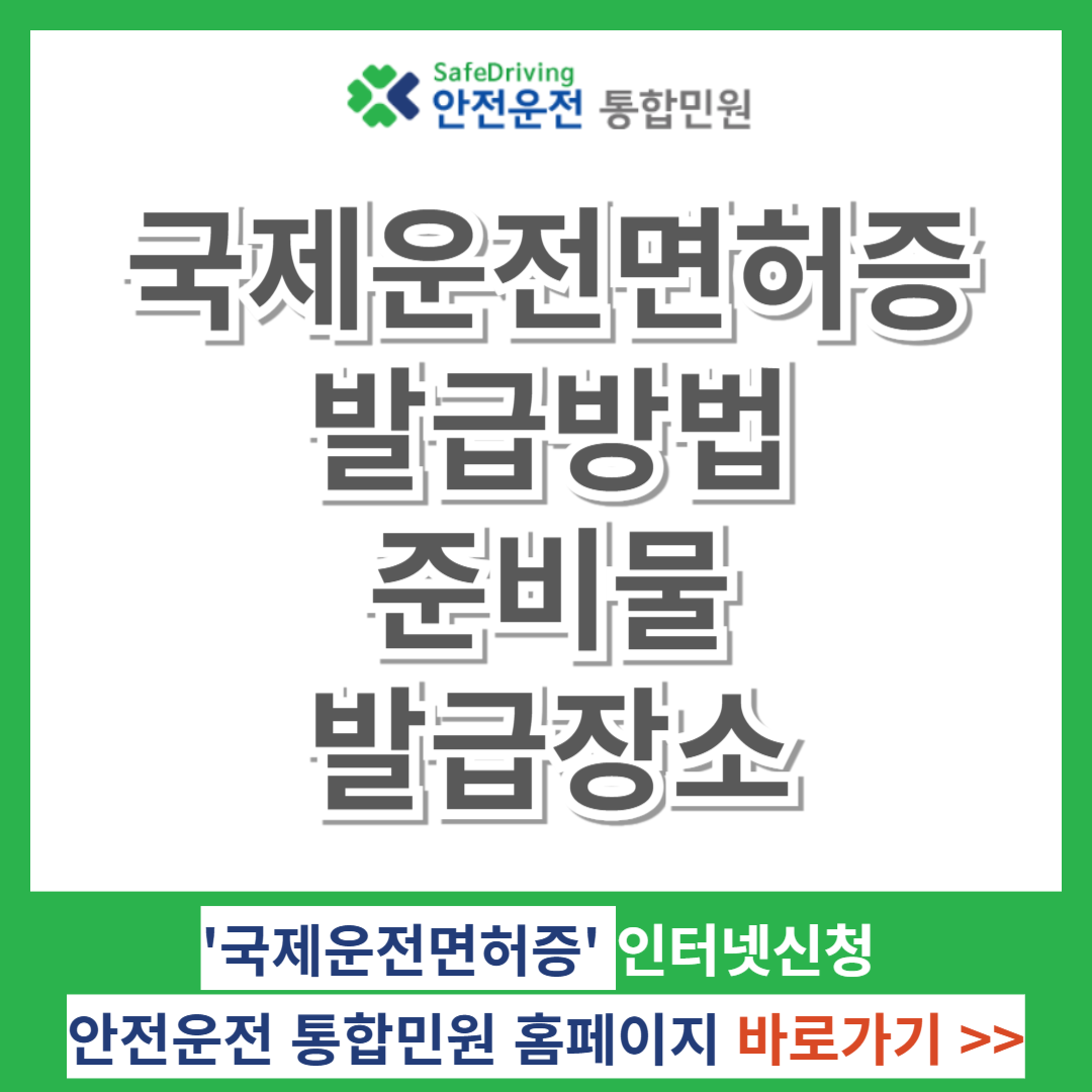국제운전면허증 인터넷 발급방법, 준비물, 발급장소