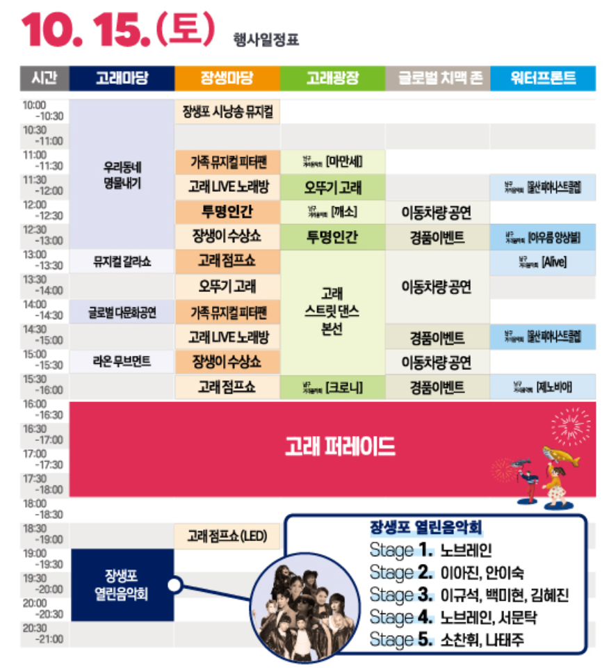 울산 고래축제 2022 셔틀버스 주차장 행사장 배치도 행사일정