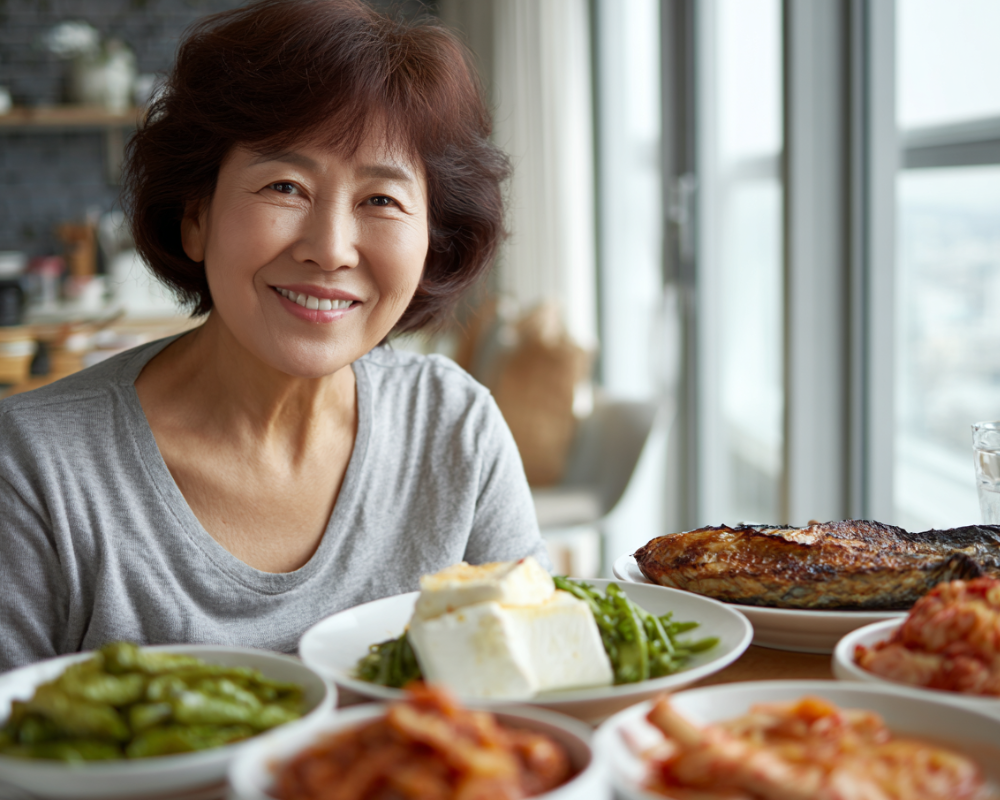 균형 잡힌 영양 섭취 단백질 식단 대상포진 예방 면역력 강화 중년 여성