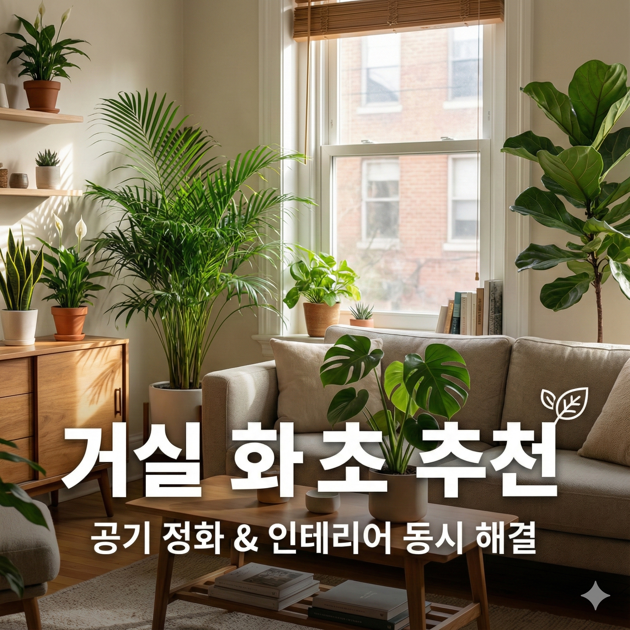 거실 화초 추천 : 공기 정화와 인테리어를 동시에 잡는 실내 식물 BEST 5