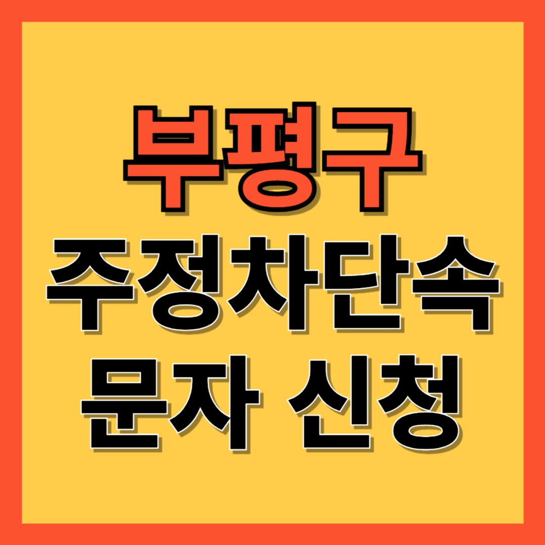 부평구 주정차 단속 알림 서비스 신청 방법 ❘ 주차단속 문자알림서비스