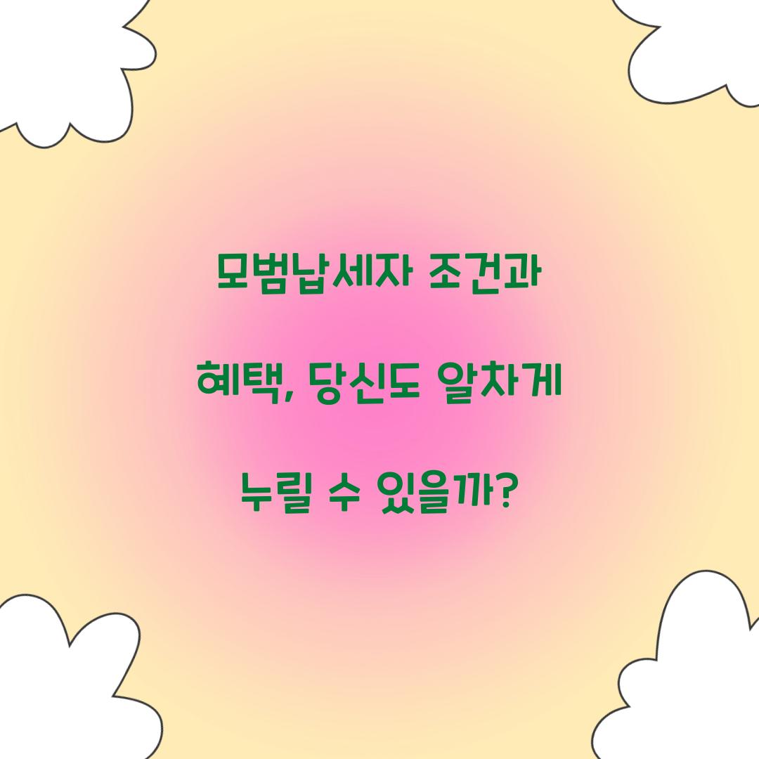 모범납세자 조건