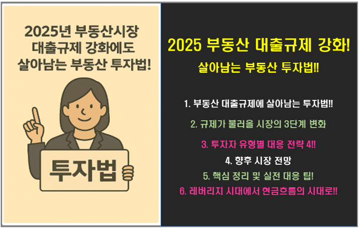 2025 부동산 대출규제 대폭 강화에 살아남는 부동산 투자법!