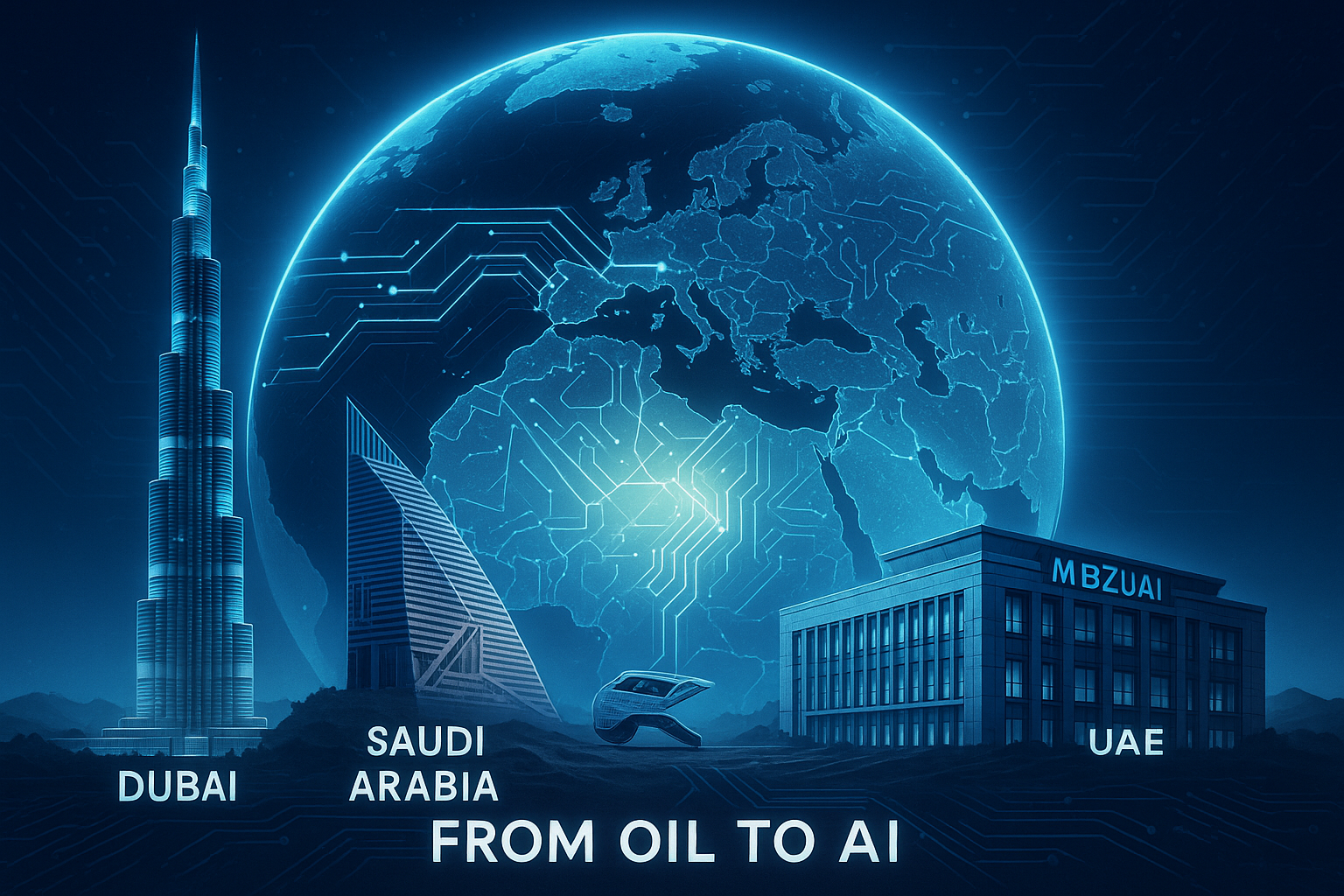 "결론: 석유에서 AI로, 중동의 대전환"에 대한 이미지입니다.
