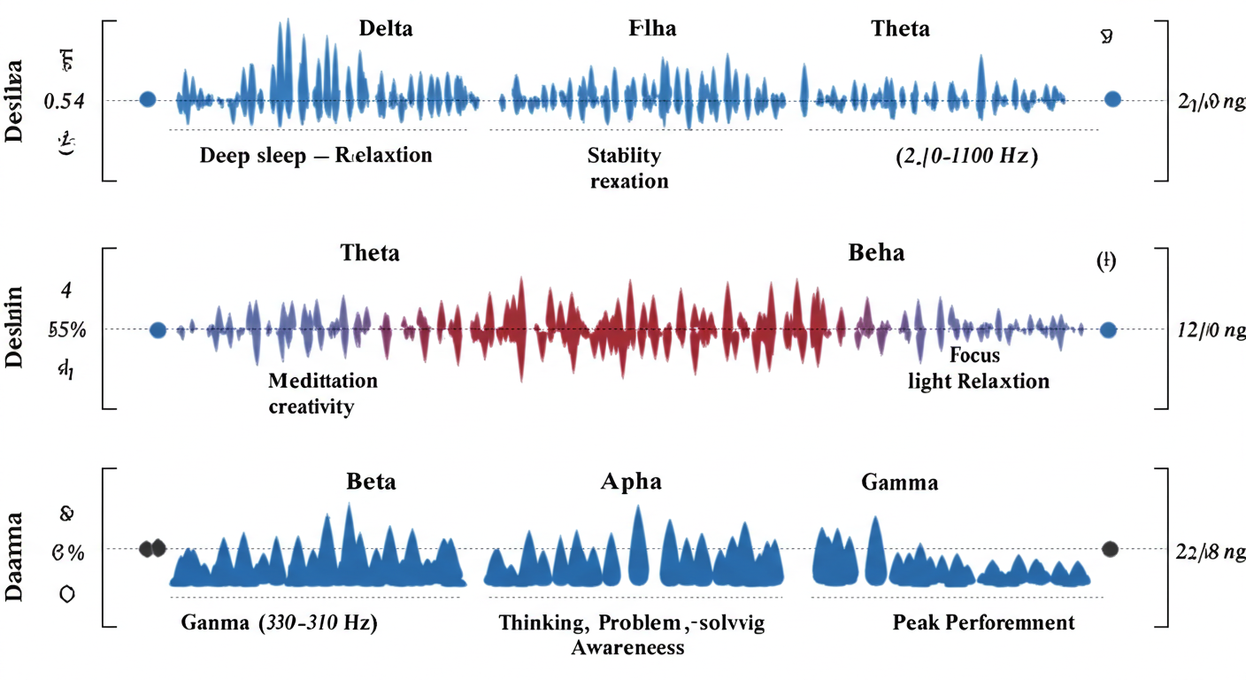 뇌파별 효과를 시각화한 차트