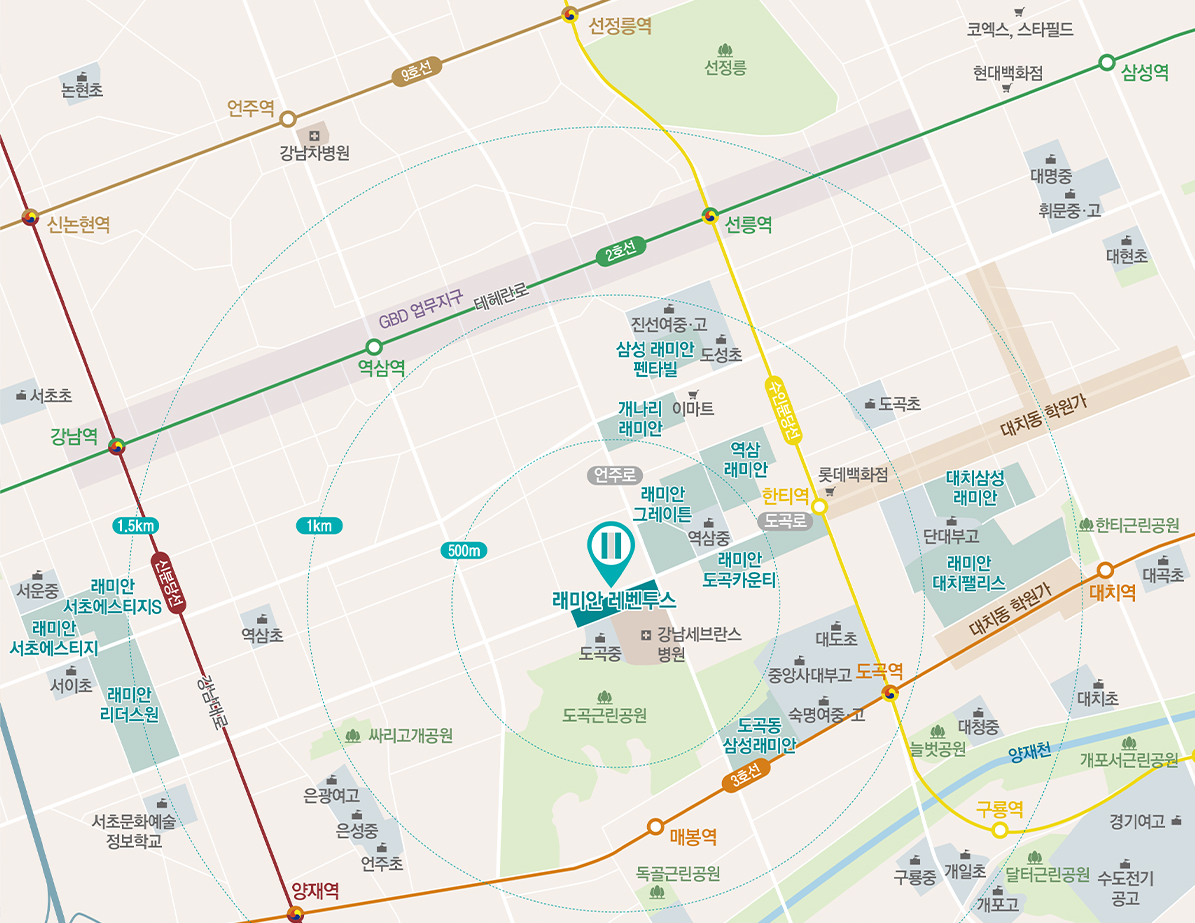 강남구 도곡 래미안 레벤투스 위치