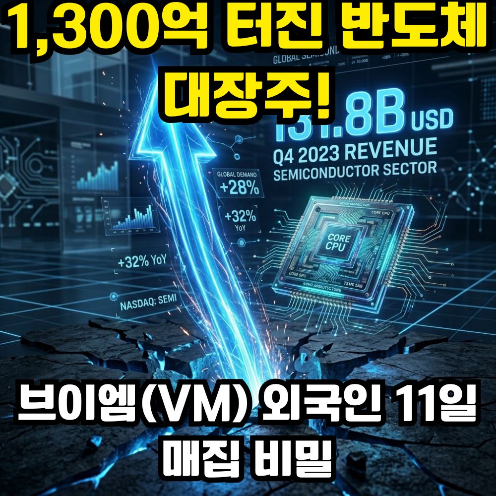 코스닥 급반등장 거래대금 1318억 폭발 브이엠 주가 52주 신고가 분석