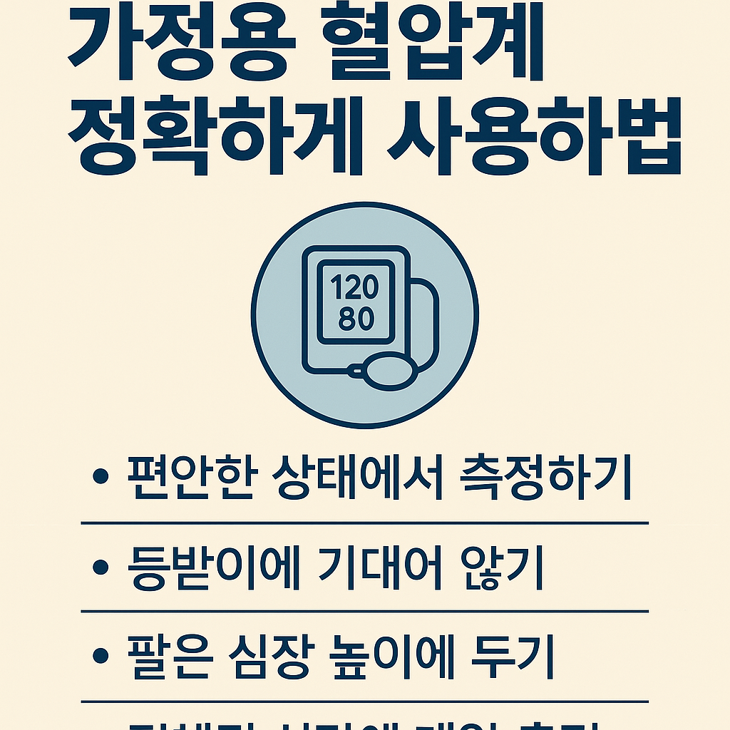 가정용 혈압계 정확하게 사용하는 법
