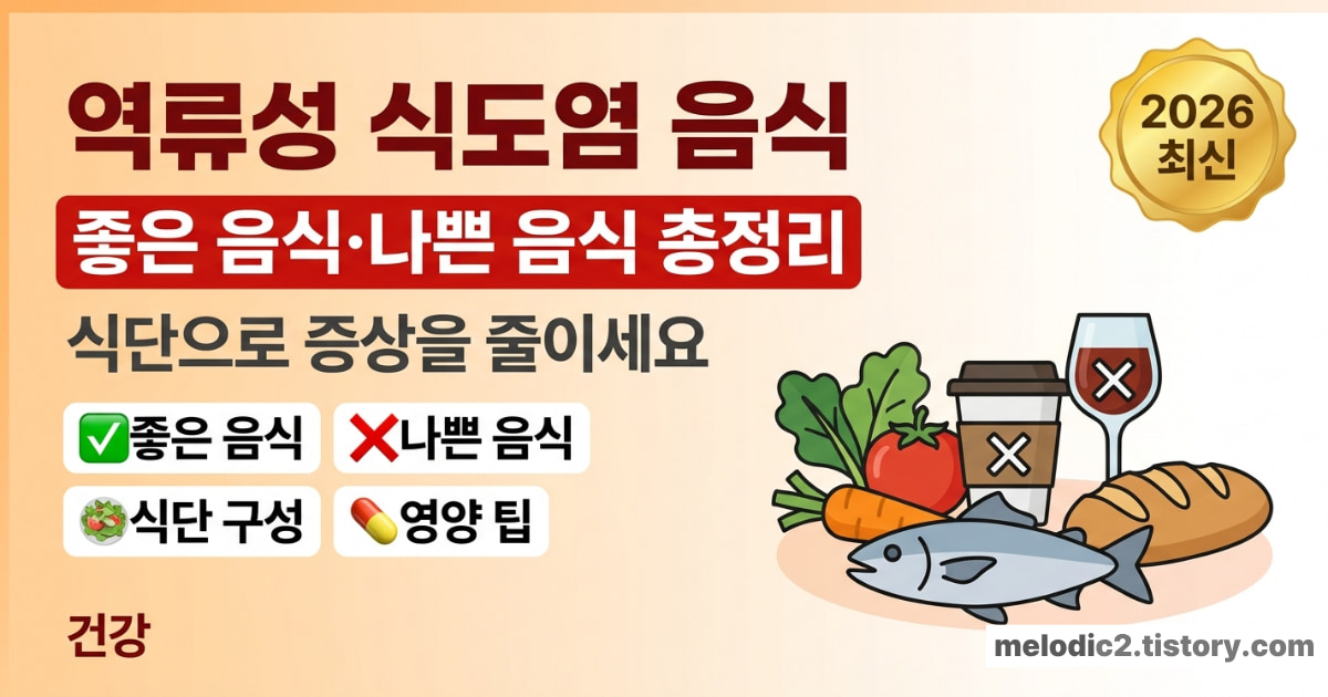 역류성 식도염에 좋은 음식 나쁜 음식 식단으로 증상 줄이는 법 2026 총정리 안내