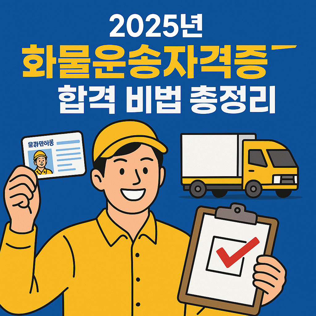 화물운송자격증 합격 방법, 궁금하시죠? 2025년 시험 일정, 응시 조건, 공부 전략, 합격 비법과 실제 사례까지 꼼꼼히 정리했습니다.