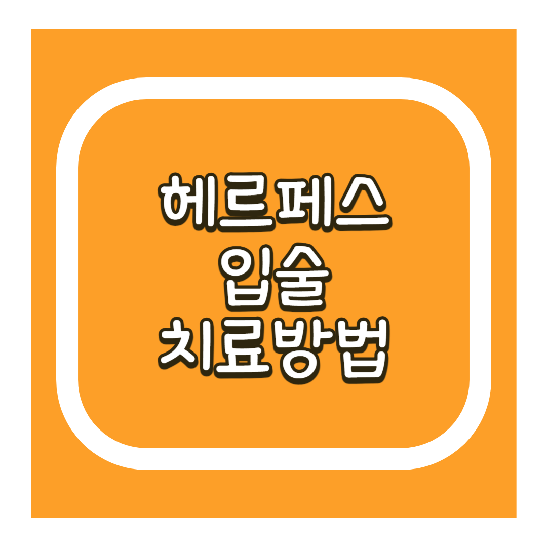 헤르페스 입술 치료방법