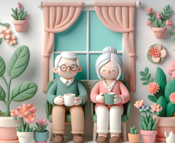 행복한 노부부 이미지