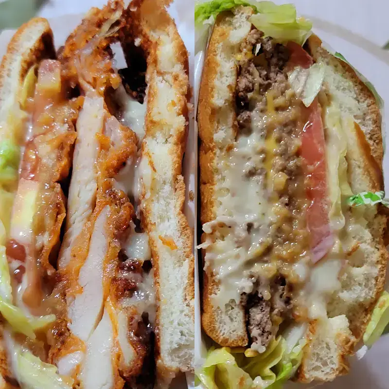 창녕갈릭비프버거&#44; 창녕갈릭치킨버거-비교