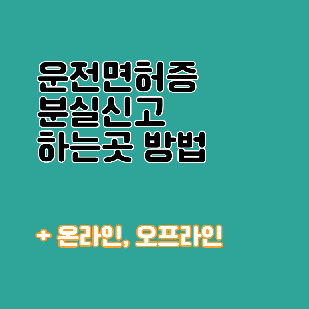 운전면허증 분실신고하는곳