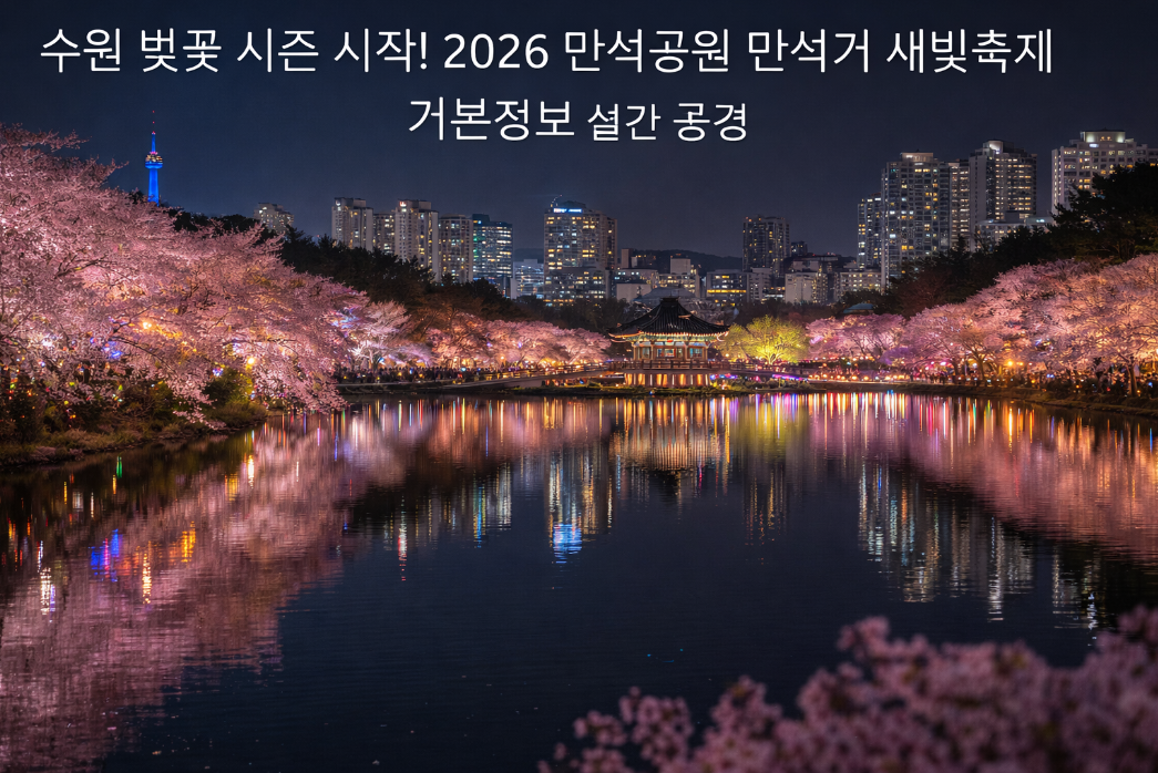 수원 벚꽃 만석공원 만석거 새빛축제 이것만 알면 끝