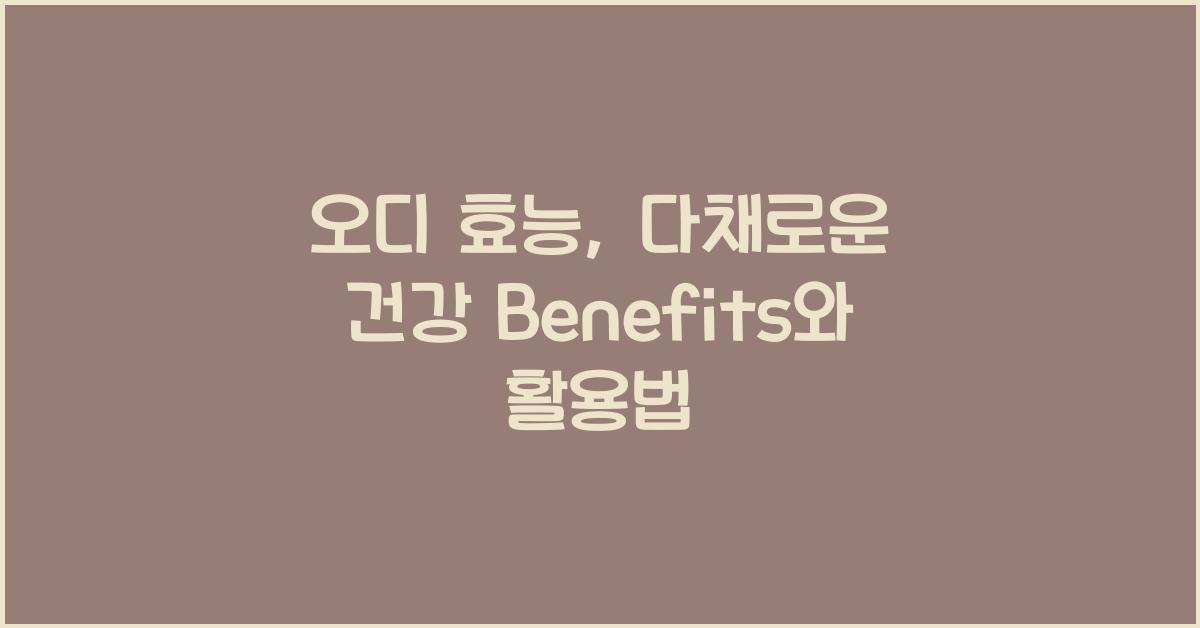 오디 효능
