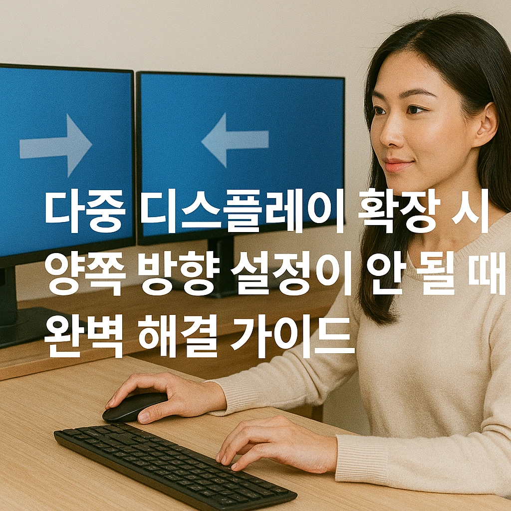 다중 디스플레이 확장 시 양쪽 방향 설정이 안 될 때 완벽 해결 가이드