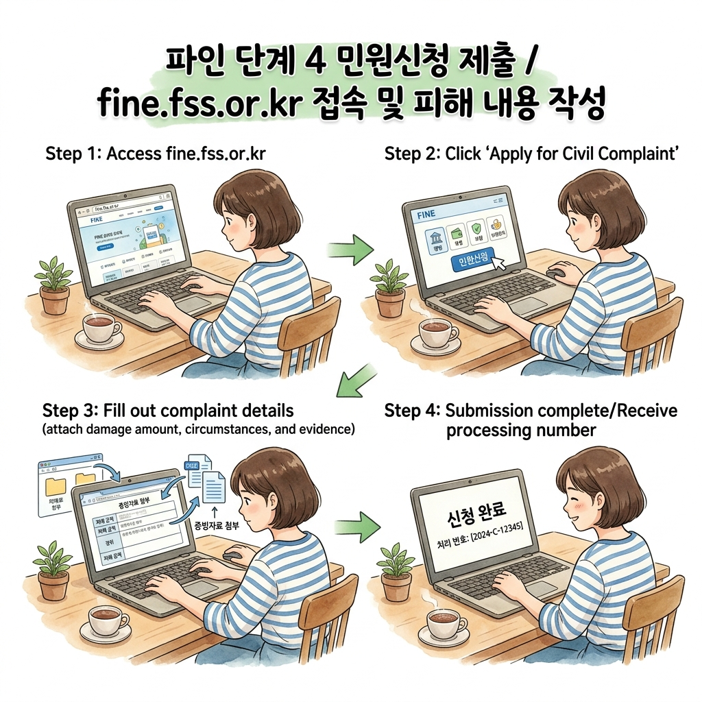 금융감독원 파인 금융민원 4단계 접수 방법 fine.fss.or.kr