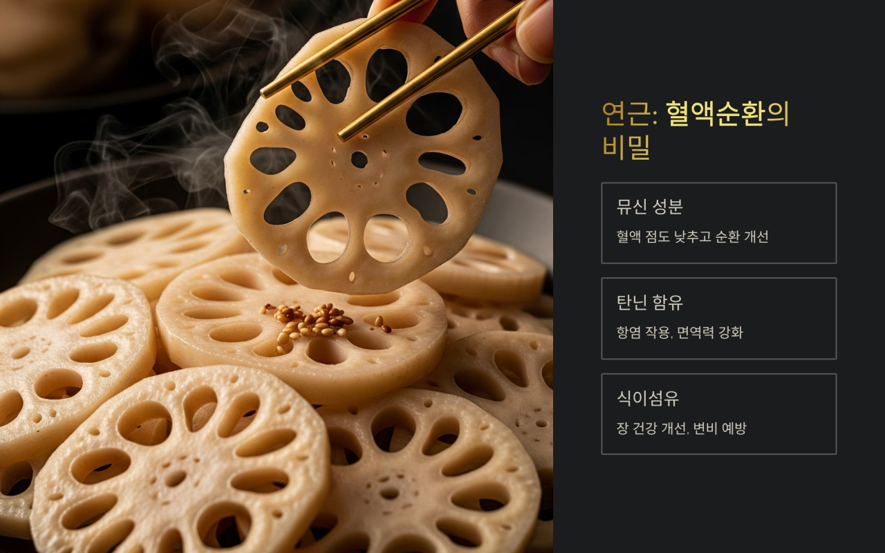 연근: 혈액순환과 면역력 강화에 도움