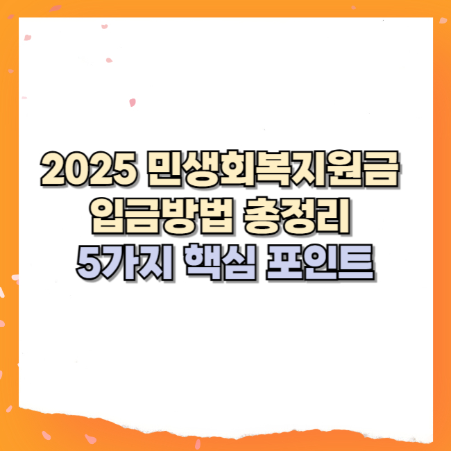 2025 민생회복지원금 입금방법 총정리 (5가지 핵심 포인트)