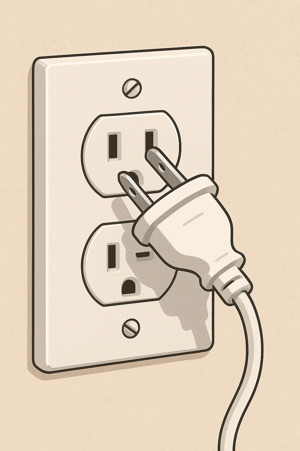 전기-콘센트가-헐거워지는-이유를-표현한-일러스트-살짝-빠진-전원-플러그와-콘센트-근접-장면