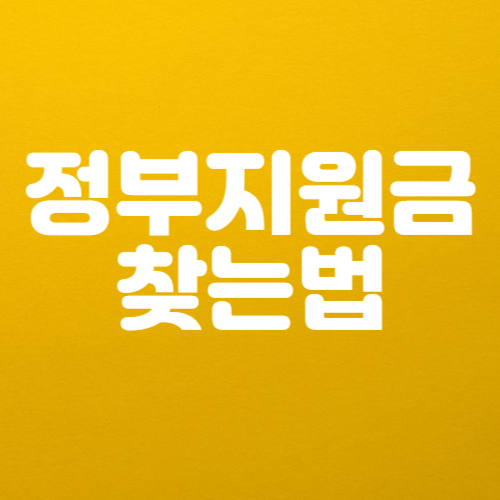 숨은정부지원금 찾는 방법 안내