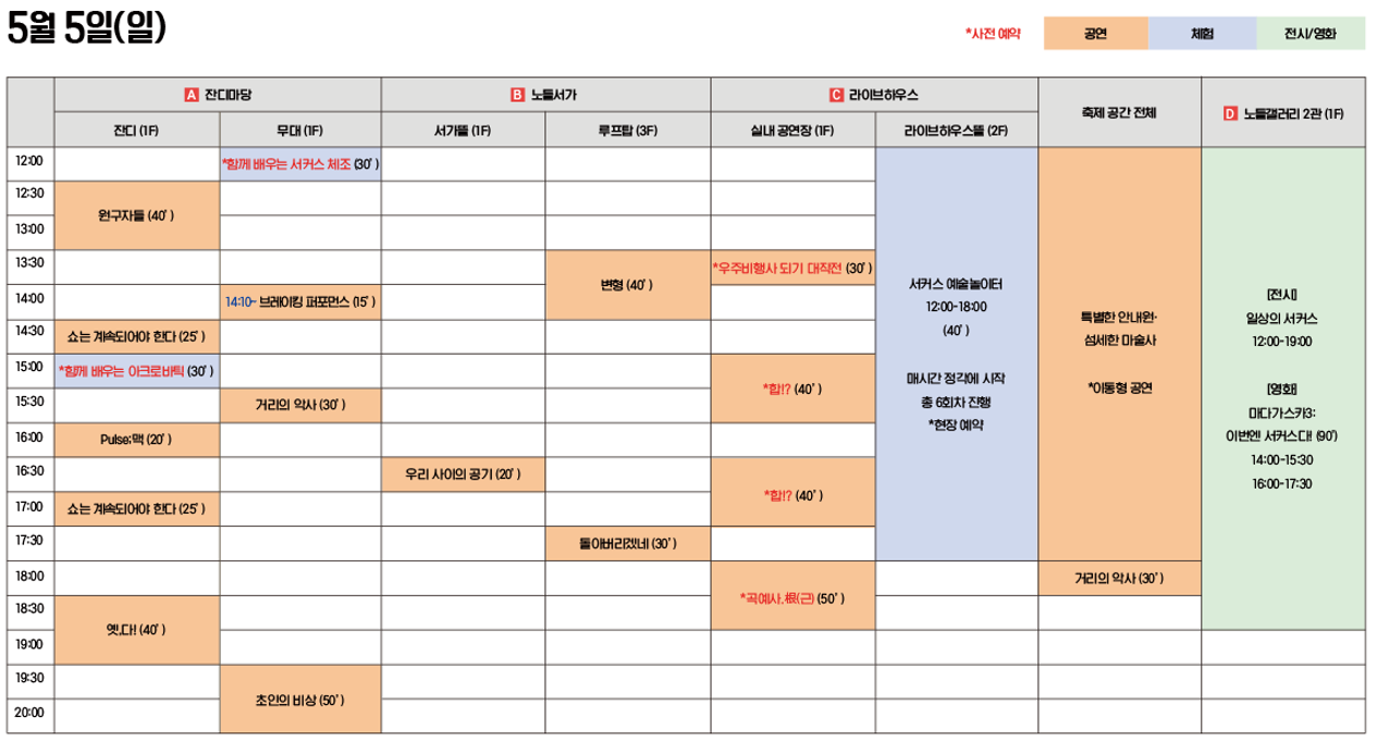 5월 5일 스케줄