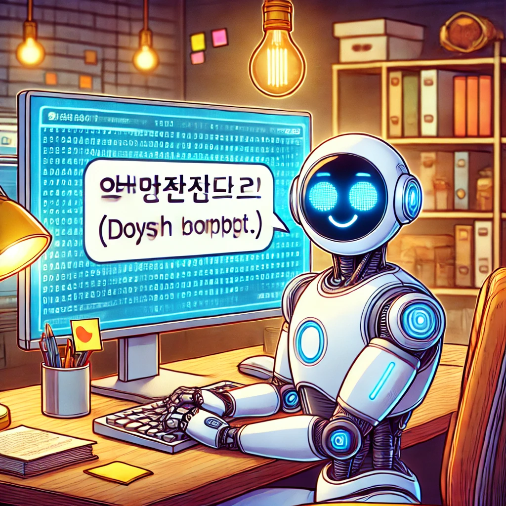 컴퓨터 화면에 로봇