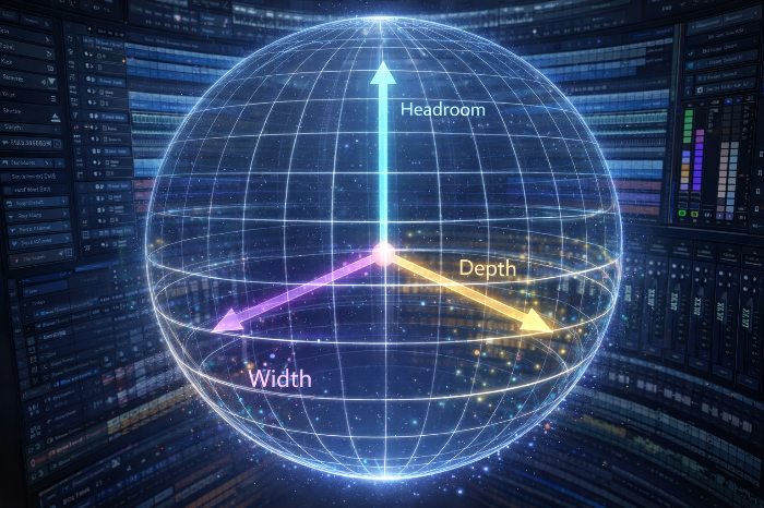 확장된 헤드룸과 주파수 분리도를 시각화한 오디오 데이터