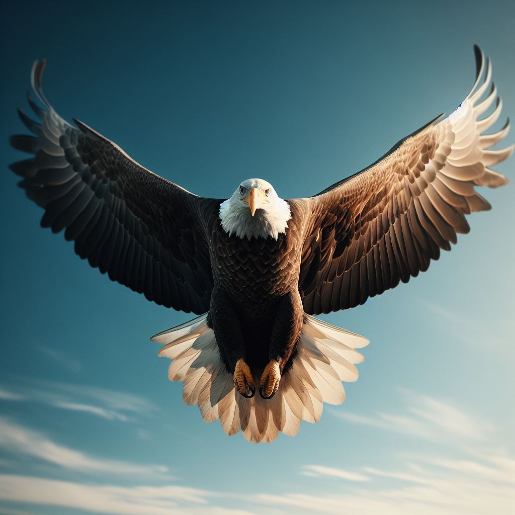 정면으로 보이는 독수리