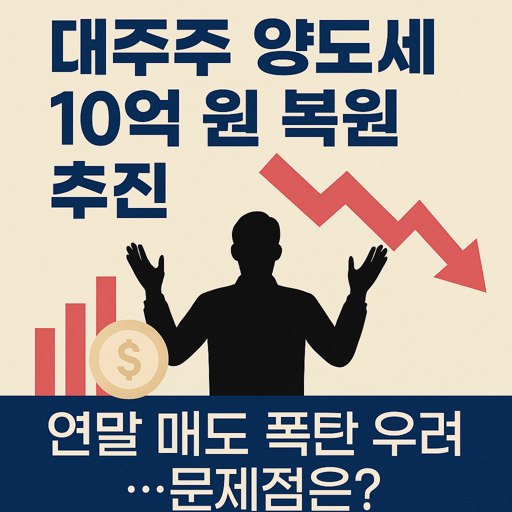 이재명 정부 &lsquo;대주주 양도세 10억 복귀&rsquo; 추진&hellip;연말 주가 폭락 또 오나?