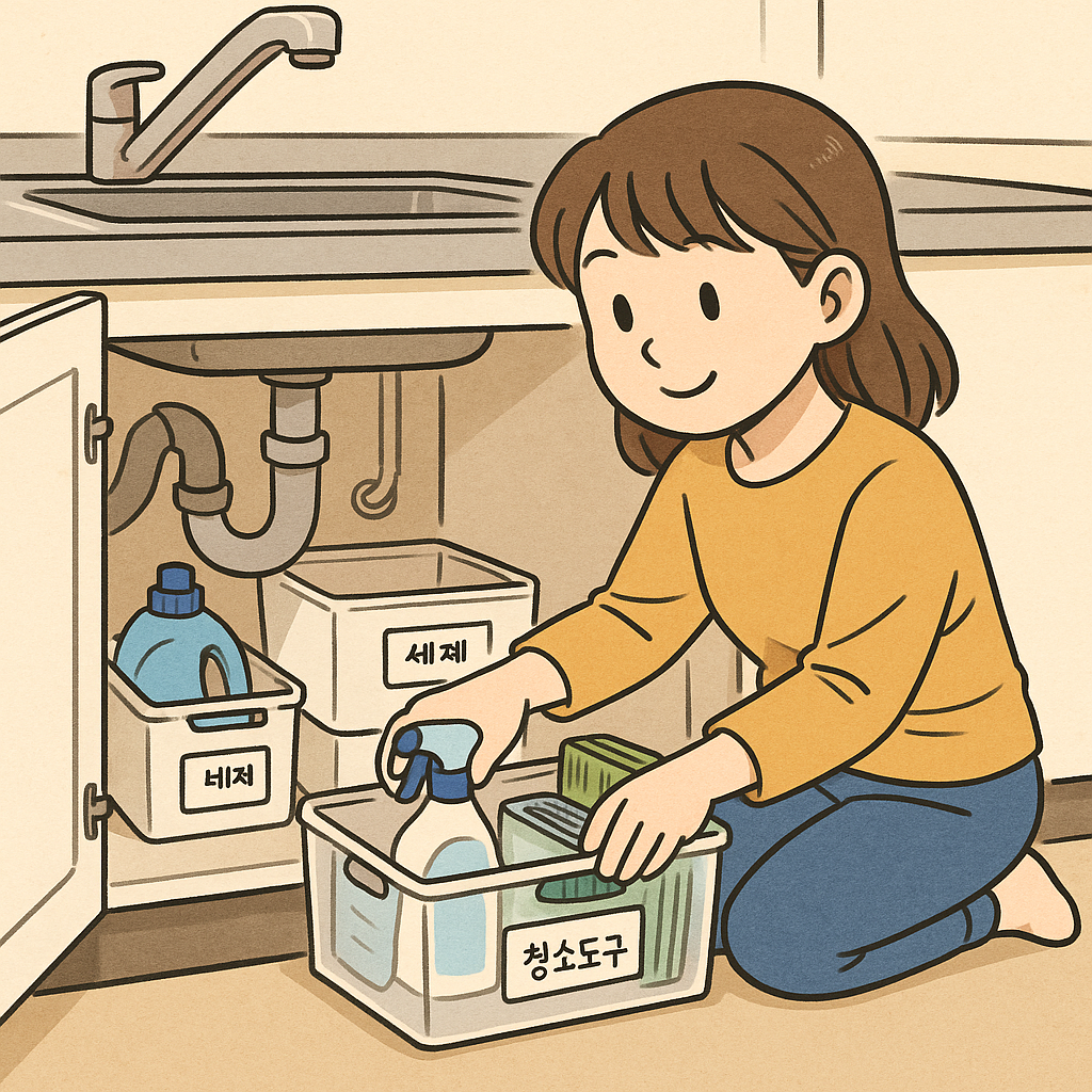 주방 싱크대 밑 수납공간