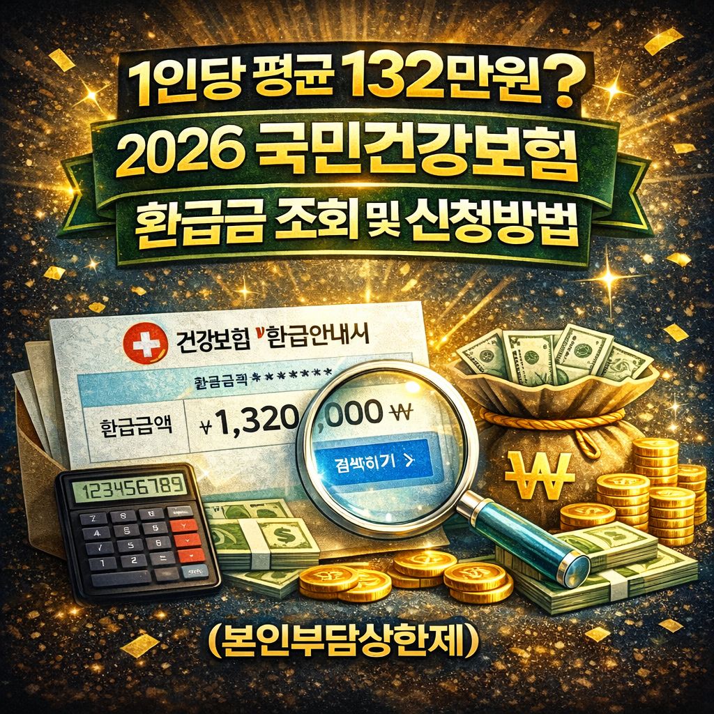1인당 평균 132만원? 2026 국민건강보험 환급금 조회 및 신청방법 (본인부담상한제)
국민건강보험환급금, 본인부담상한제, 병원비환급, 건강보험공단환급금, 숨은돈찾기, 실버재테크, 의료비지원, 2026년건강보험, 거북이의재테크,재테크꿀팁