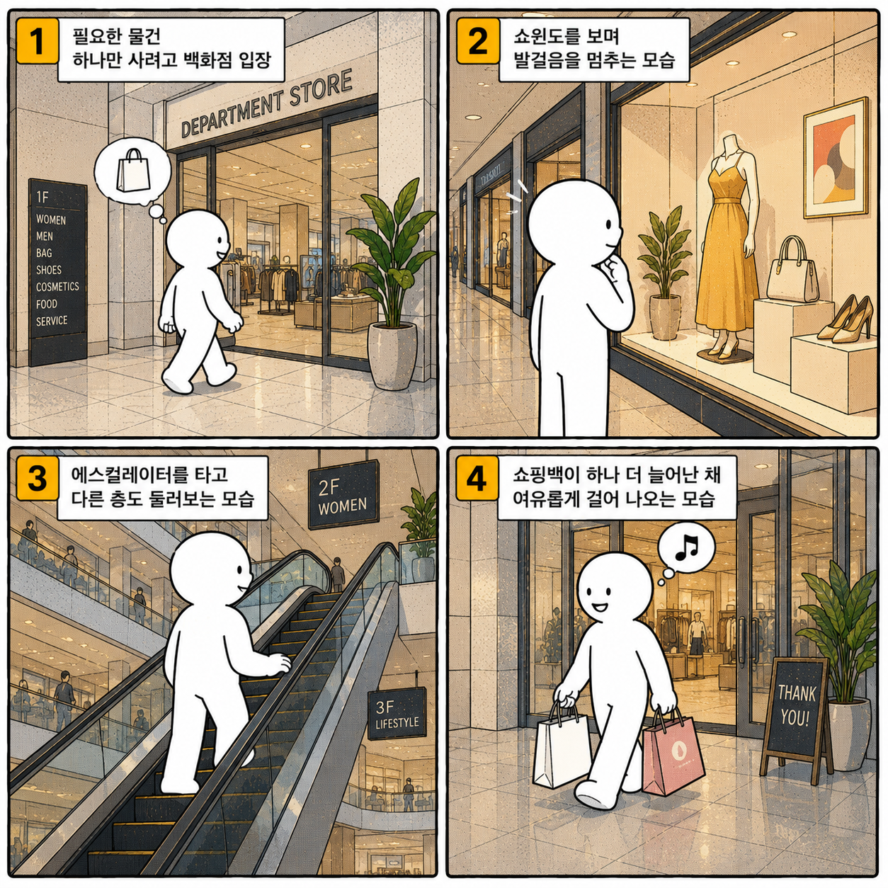 백화점 공간 설계의 경험 웹툰