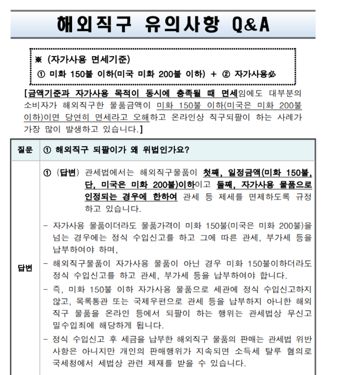 해외직구-되팔이-관련-관세청-세관-질의응답-공문-pdf-파일-참조-나의의견-추가