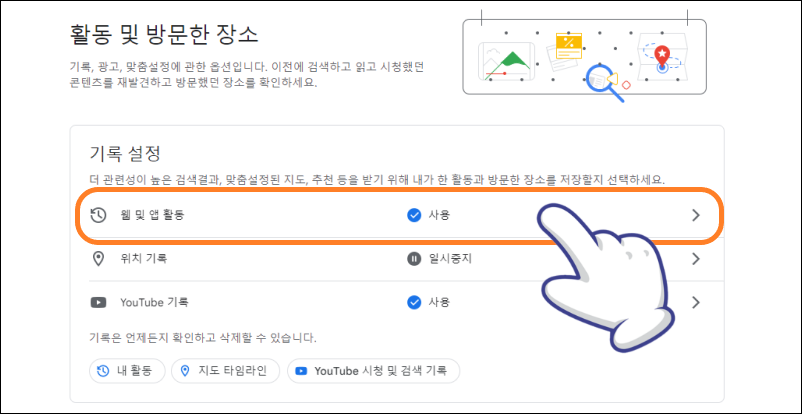 활동 및 방문한 장소