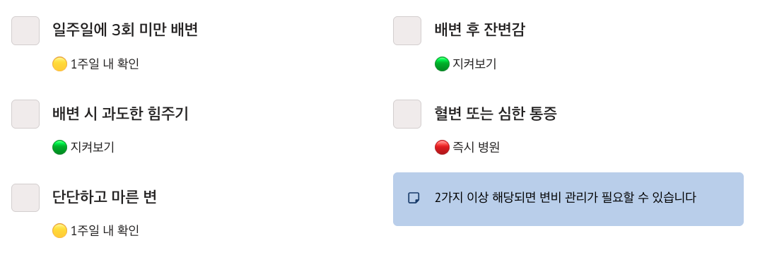 변비 체크리스트