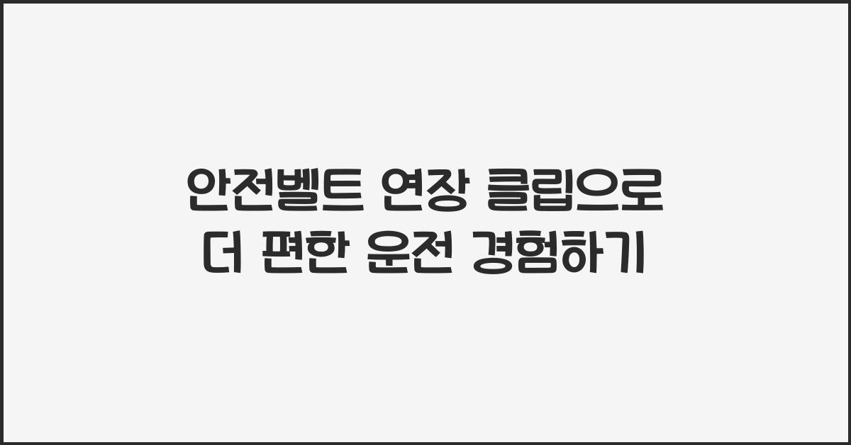 안전벨트 연장 클립