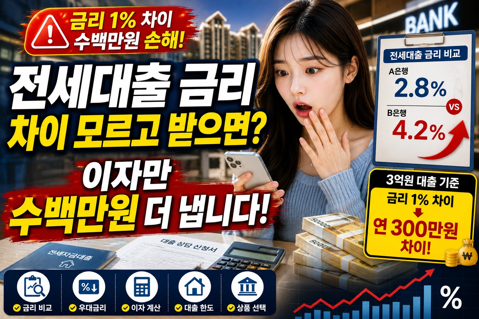 전세대출 금리 차이 모르고 받으면 이자만 수백만 원 더 냅니다