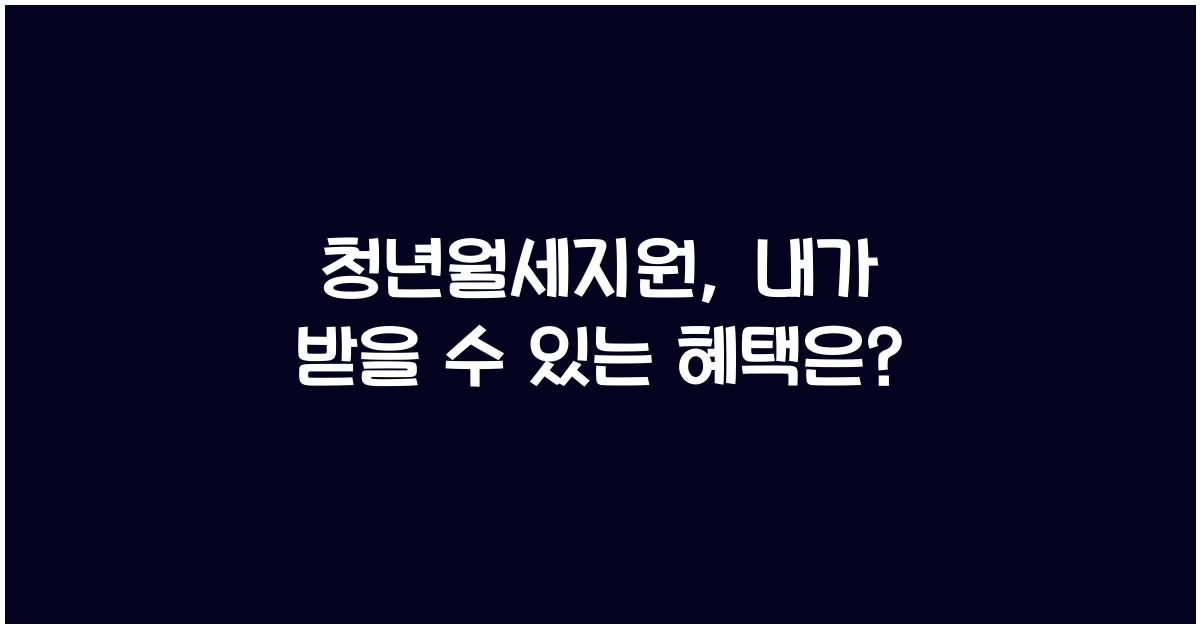 청년월세지원