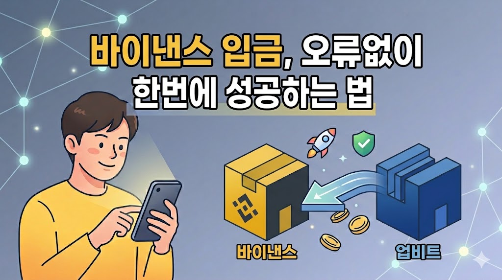 업비트에서 바이낸스로 코인을 전송하는 블로그 썸네일 이미지