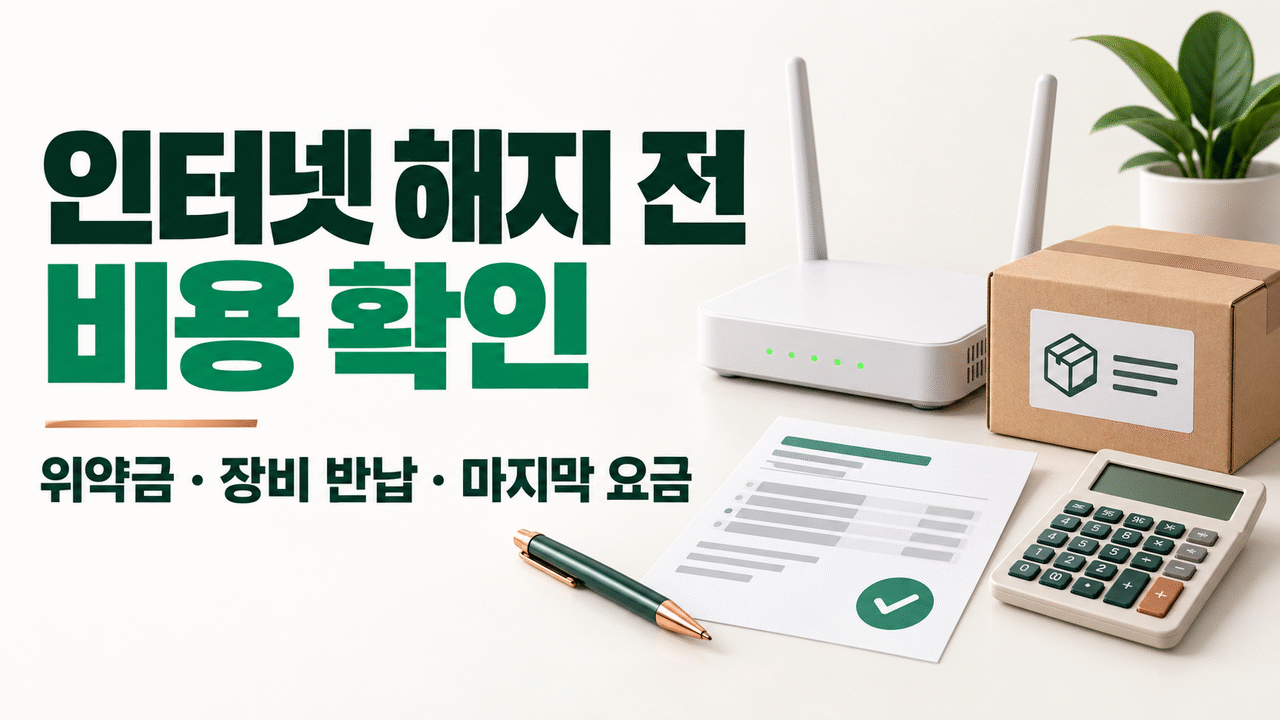 인터넷 해지 위약금 확인 ❘ 장비 반납&middot;마지막 청구까지 정리하는 법