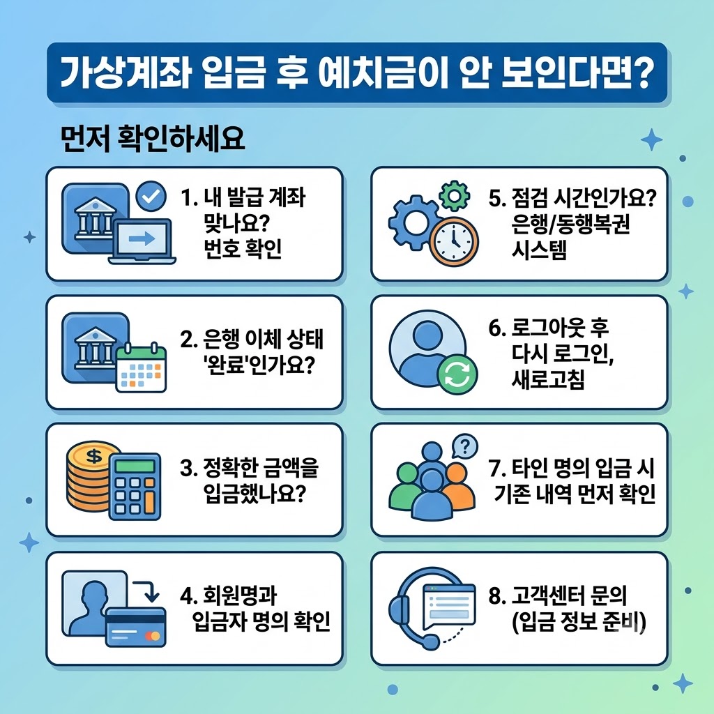 동행복권 가상계좌 입금 미반영