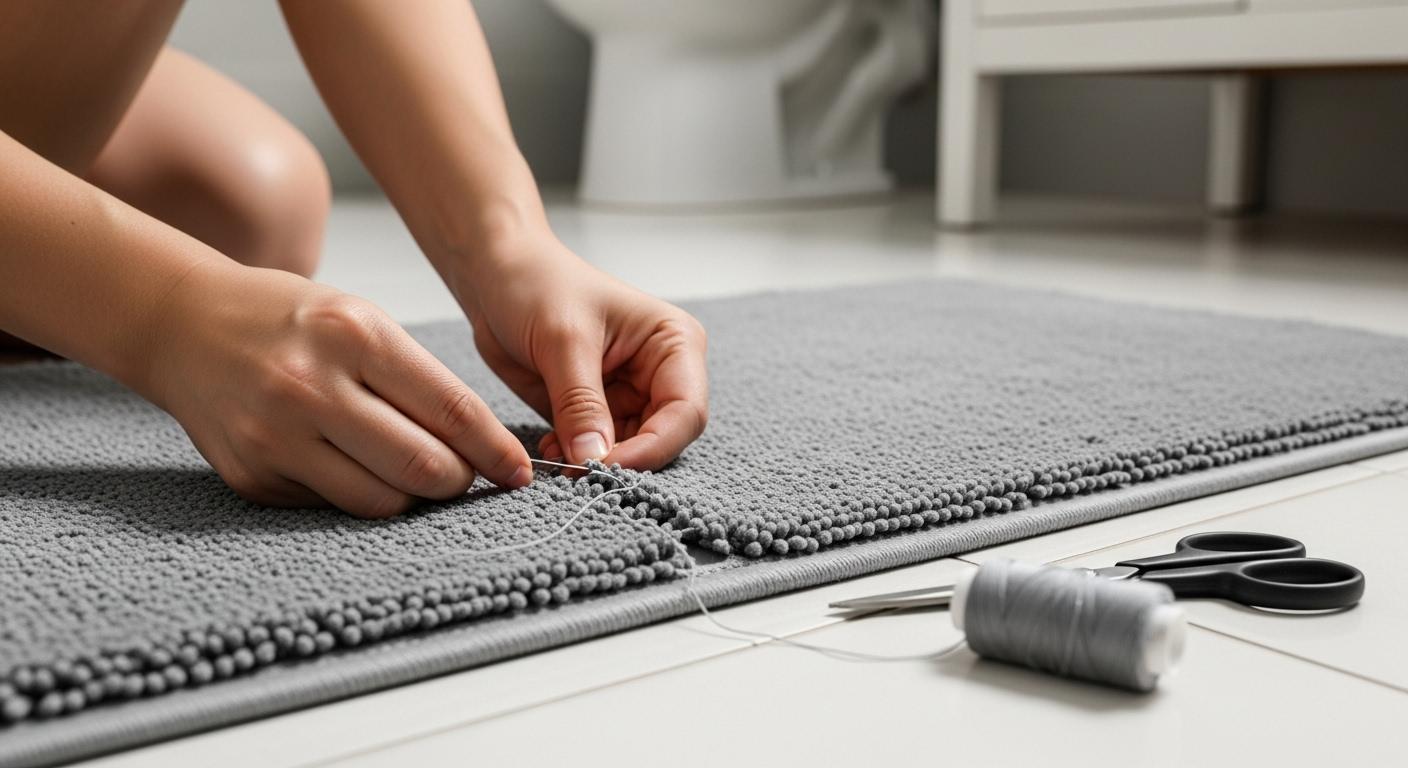 욕실바닥매트 고정