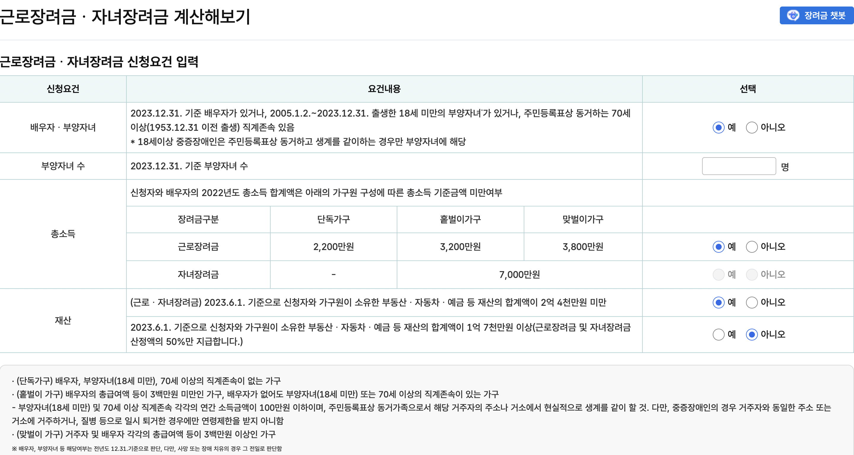 근로장려금 지급액 조회
