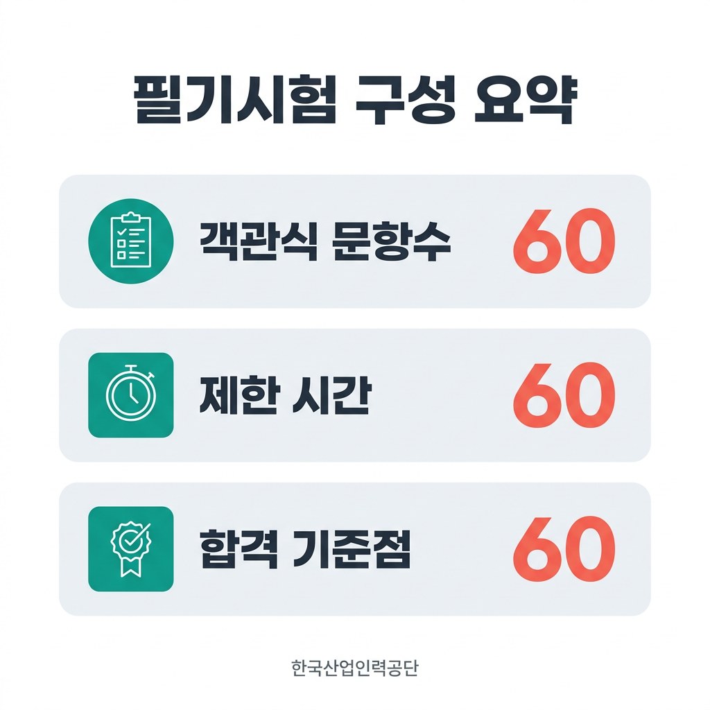 지게차운전기능사 접수 필기시험 구성 요약