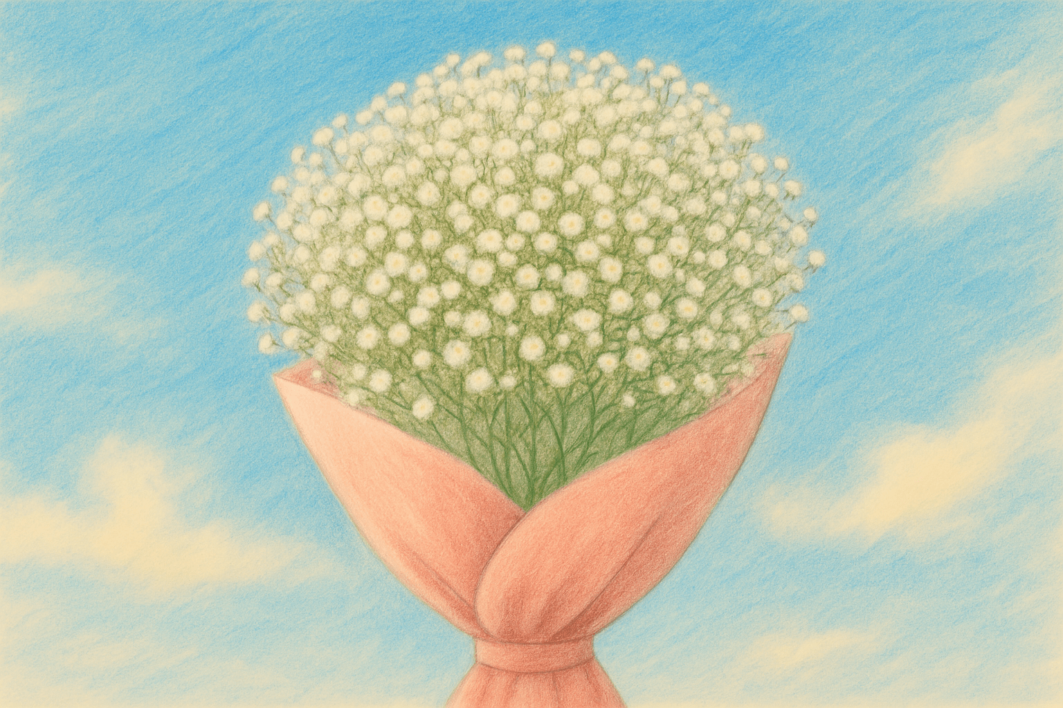 안개꽃다발 이미지