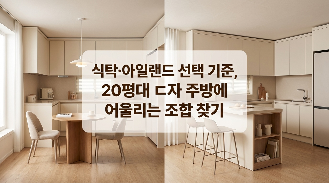 20평대 ㄷ자 주방 식탁 VS 아일랜드 선택 가이드! 가족 구성원별 최적 배치, 동선 효율, 평형별 맞춤 조합, 실사용 후기 30가지 FAQ까지 완벽 정리. 입주 전 필독!